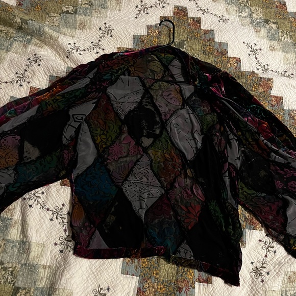 Vintage mesh/velvet button shirt - Picture 12 of 12